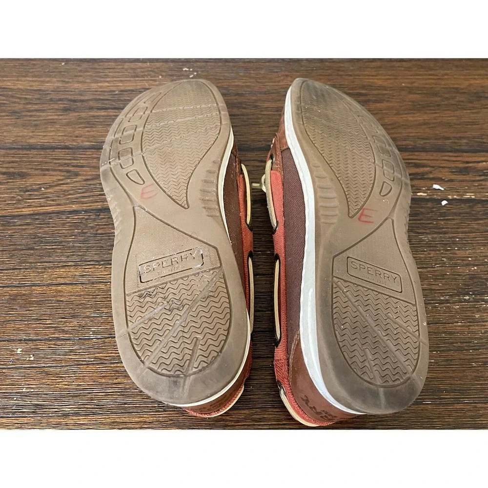 Sperry Womens Angelfish Varsity Brown Casual Boat Shoes 8 Medium